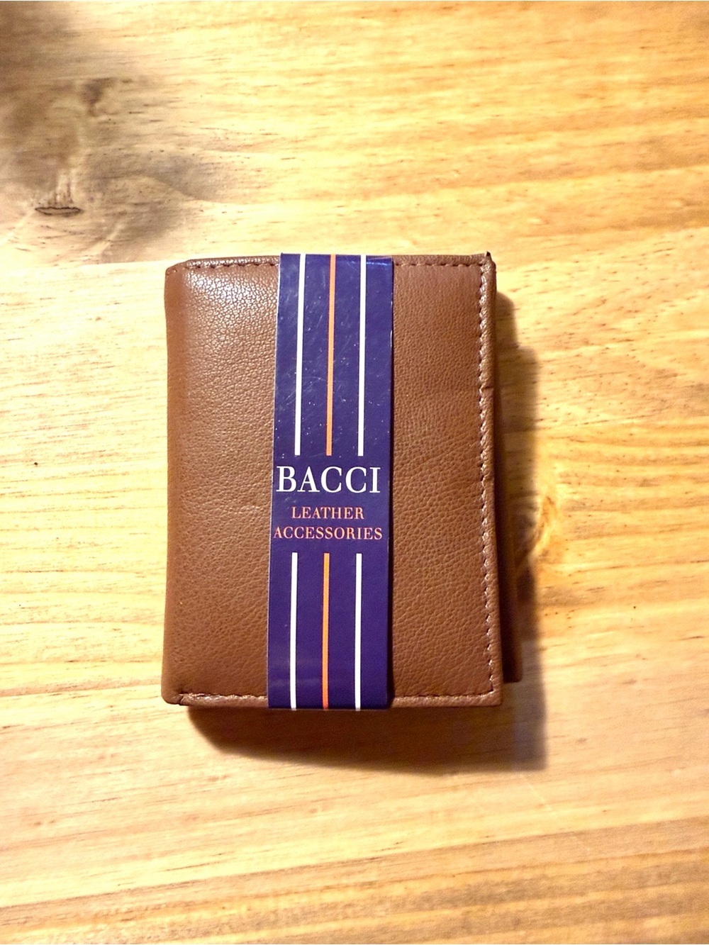 BACCI Brown Leather Tri-Fold Men’s Leather Wallet